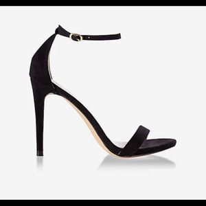Black express strapped heel